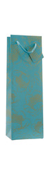 Single Bottle Gift Bags - Aqua Floral