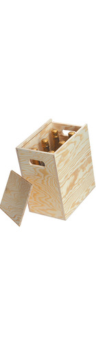 6 Bottle Wooden Box - Sliding Lid