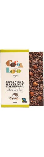 Dark Chocolate bar with Cocoa Nibs & Hazelnuts (100g)