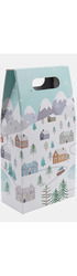 2 Bottle Christmas Carton Box - Upright Image